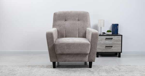 Кресло для отдыха Арно ТК 563 велюр Лаки 02 серый жемчуг