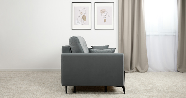 Диван-кровать прямой Барселона ТД 673 велюр Diagonal 995 серо-голубой