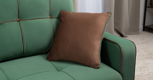 Диван-кровать прямой Черри ТД 288 велюр Irida 09 зеленый, Эвита шоколад бежево-коричневый