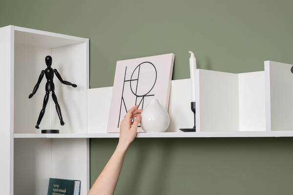 Полка навесная Эйр 16.490 белый PE шагрень