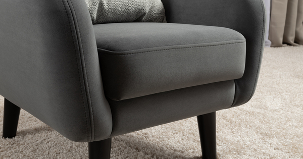 Кресло для отдыха Дакота ТК 586 велюр Vendetta 11 графитовый серый, Albus Zemin 1735 z1 col 2 белый