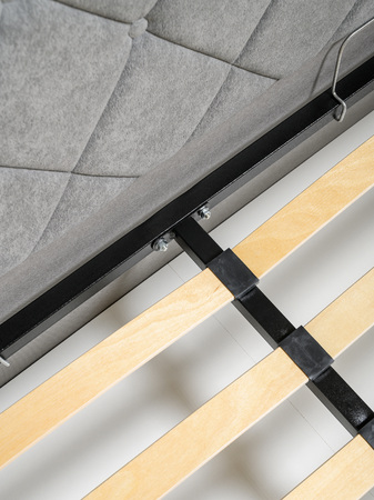 Кровать Марион 180 велюр OCEAN 023 серый с ортопедическим основанием и подъемным механизмом (спальное место 180 х 200)