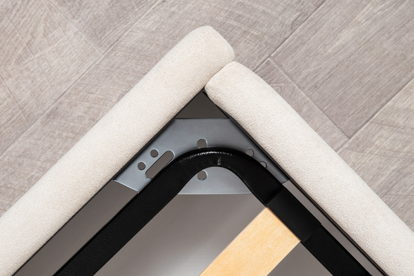 Кровать Марион 140 велюр OCEAN 002 бежевый с ортопедическим основанием и подъемным механизмом (спальное место 140 х 200)