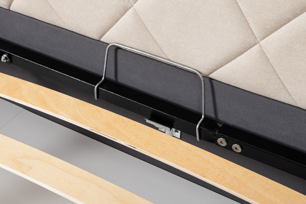 Кровать Марион 180 велюр OCEAN 002 бежевый с ортопедическим основанием и подъемным механизмом (спальное место 180 х 200)