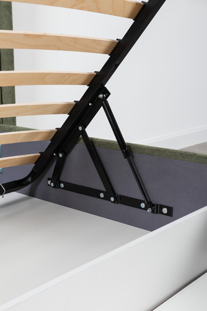 Кровать Марион 140 велюр OCEAN 012 темно-зеленый с ортопедическим основанием и подъемным механизмом (спальное место 140 х 200)