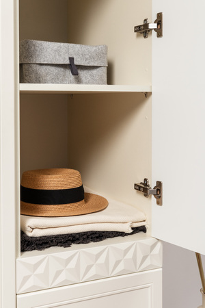 Шкаф для одежды Марион 16.340.03 слоновая кость С341 PE, слоновая кость 6898 ПВХ (собирается на любую сторону)