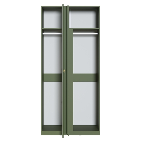 Шкаф угловой Марион 16.339 дымчатый зеленый K521, олива шагрень AG 1050 ПВХ (собирается на любую сторону)