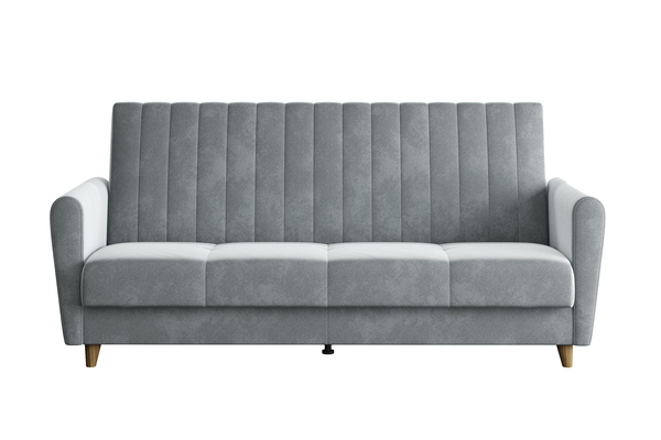 Диван-кровать прямой Монако велюр Кашемир 994 принт камень серо-синий антикоготь  с пружинным блоком (высота опор - 120мм)