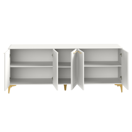 Тумба под ТВ Монтесито 16.66 Белый PE шагрень, белая шагрень 4101 ПВХ