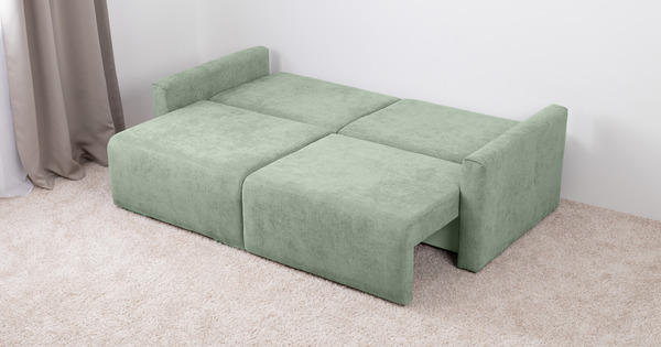 Диван-кровать прямой Оксфорд 715 композиция 3, STORM 9 мятный, модульная система