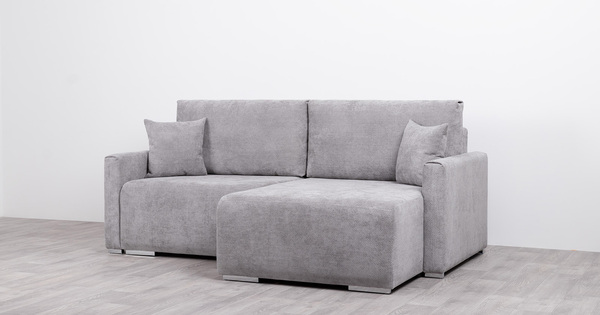 Диван-кровать угловой Оксфорд 712 композиция 7, MUZA 07 светло-серый, модульная система, сборка на любую сторону