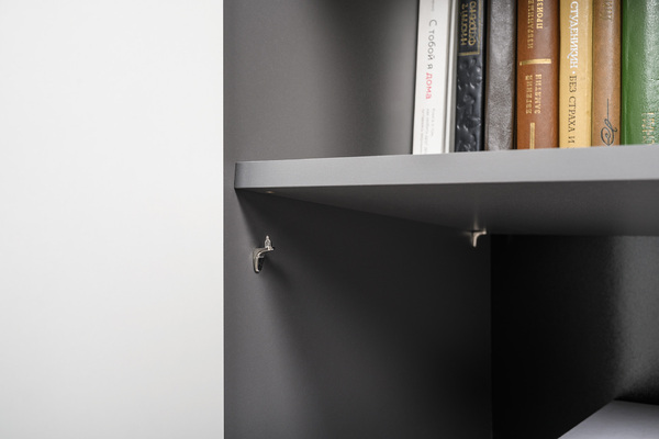 Стеллаж Остин 16.427 серый графит 0162 РЕ, дуб золотой CRAFT, графит ZB 856-2 ПВХ, сборка на любую сторону