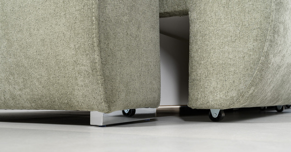 Диван-кровать прямой Тэдди 1503 композиция 1, букле Pique 007 оливковый, модульная система