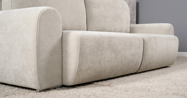 Диван-кровать прямой Тэдди 1505 композиция 1, букле Pique 010 светло-серый, модульная система