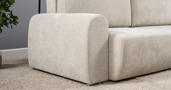 Диван-кровать прямой Тэдди 1505 композиция 1, букле Pique 010 светло-серый, модульная система