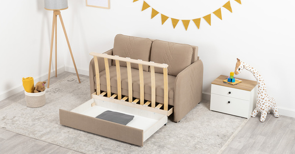 Диван-кровать прямой Юта (120) ТД 521 велюр Вивальди 21 латте